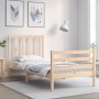 Estructura de cama con cabecero madera maciza 90x200 cm de vidaXL, Camas y somieres - Ref: Foro24-3193776, Precio: 98,36 €, D...