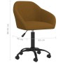 Silla de oficina giratoria de terciopelo marrón de vidaXL, Sillas de oficina - Ref: Foro24-3089669, Precio: 97,82 €, Descuent...