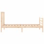 Bed frame with solid wood headboard 90x200 cm by vidaXL, Beds and slatted bases - Ref: Foro24-3193776, Price: 98,36 €, Discou...