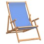 Folding solid teak wood beach chair in blue by vidaXL, Garden chairs - Ref: Foro24-317697, Price: 67,25 €, Discount: %