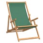 Grüner, klappbarer Strandstuhl aus massivem Teakholz von vidaXL, Gartenstühle - Ref: Foro24-317699, Preis: 58,52 €, Rabatt: %