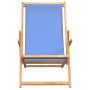 Folding solid teak wood beach chair in blue by vidaXL, Garden chairs - Ref: Foro24-317697, Price: 67,25 €, Discount: %