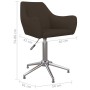 Silla de oficina giratoria tela marrón oscuro de vidaXL, Sillas de oficina - Ref: Foro24-3090329, Precio: 88,03 €, Descuento: %