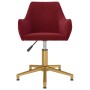 Silla de oficina giratoria de terciopelo color rojo tinto de vidaXL, Sillas de oficina - Ref: Foro24-3092638, Precio: 99,24 €...