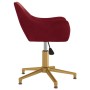 Silla de oficina giratoria de terciopelo color rojo tinto de vidaXL, Sillas de oficina - Ref: Foro24-3092638, Precio: 99,24 €...