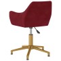 Silla de oficina giratoria de terciopelo color rojo tinto de vidaXL, Sillas de oficina - Ref: Foro24-3092638, Precio: 99,24 €...