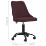 Drehbarer Bürostuhl aus violettem Stoff von vidaXL, Bürostühle - Ref: Foro24-3090205, Preis: 87,52 €, Rabatt: %