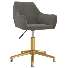 Silla de oficina giratoria de terciopelo gris oscuro de vidaXL, Sillas de oficina - Ref: Foro24-3092634, Precio: 92,59 €, Des...