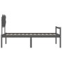 Estructura de cama con cabecero madera maciza gris 90x200 cm de vidaXL, Camas y somieres - Ref: Foro24-3195533, Precio: 105,2...