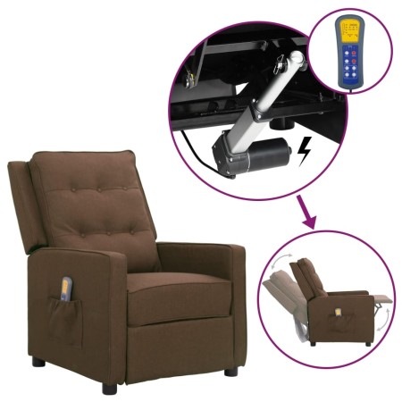 Brown fabric liftable massage chair by vidaXL, Electric massage chairs - Ref: Foro24-3093345, Price: 246,65 €, Discount: %