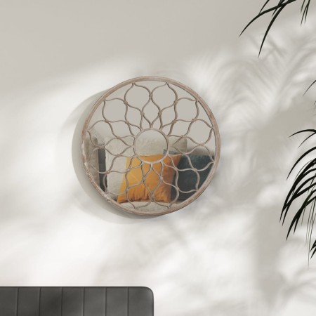 Sand-colored round iron mirror for indoor use 60x3 cm by vidaXL, Mirrors - Ref: Foro24-3093537, Price: 106,99 €, Discount: %