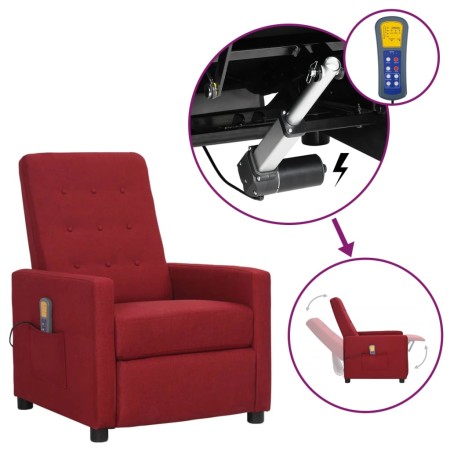 Sillón de masaje elevable tela rojo tinto de vidaXL, Sillones de masaje eléctricos - Ref: Foro24-3093368, Precio: 236,03 €, D...