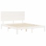 Estructura de cama con cabecero madera maciza blanco 160x200 cm de vidaXL, Camas y somieres - Ref: Foro24-3193672, Precio: 16...