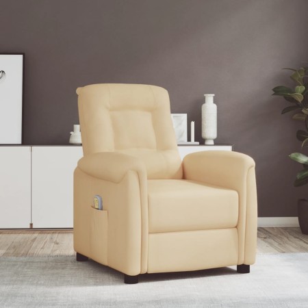 Sillón de masaje elevable de tela microfibra crema de vidaXL, Sillones de masaje eléctricos - Ref: Foro24-3093316, Precio: 24...