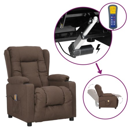 Liftable massage chair taupe gray fabric by vidaXL, Electric massage chairs - Ref: Foro24-3093441, Price: 302,69 €, Discount: %