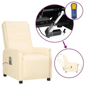 Cream synthetic leather lifting massage chair by vidaXL, Electric massage chairs - Ref: Foro24-3093327, Price: 260,99 €, Disc...