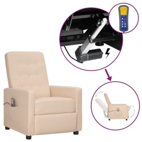 Liftable cream fabric massage chair by vidaXL, Electric massage chairs - Ref: Foro24-3093374, Price: 236,99 €, Discount: %