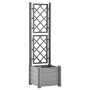 Jardinera con enrejado PP gris piedra 43x43x142 cm de vidaXL, Maceteros y jardineras - Ref: Foro24-317581, Precio: 91,99 €, D...