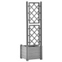 Jardinera con enrejado PP gris piedra 43x43x142 cm de vidaXL, Maceteros y jardineras - Ref: Foro24-317581, Precio: 91,99 €, D...