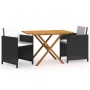 Set de comedor de jardín 3 piezas con cojines negro de vidaXL, Conjuntos de jardín - Ref: Foro24-3094301, Precio: 234,99 €, D...