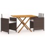 Set de comedor de jardín 3 piezas con cojines marrón de vidaXL, Conjuntos de jardín - Ref: Foro24-3094299, Precio: 273,45 €, ...