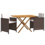 3-piece garden dining set with brown cushions by vidaXL, Garden sets - Ref: Foro24-3094299, Price: 273,45 €, Discount: %