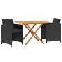 3-piece garden dining set with black cushions by vidaXL, Garden sets - Ref: Foro24-3094302, Price: 247,24 €, Discount: %