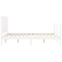 White solid wood bed frame with headboard 140x190 cm by vidaXL, Beds and slatted bases - Ref: Foro24-3194747, Price: 156,73 €...