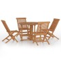 Folding garden dining set 5 pieces solid teak wood by vidaXL, Garden sets - Ref: Foro24-3096571, Price: 429,93 €, Discount: %