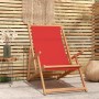 Folding solid teak wood beach chair in red. by vidaXL, Garden chairs - Ref: Foro24-317700, Price: 67,24 €, Discount: %