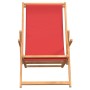 Silla de playa plegable de madera maciza de teca rojo de vidaXL, Sillas de jardín - Ref: Foro24-317700, Precio: 67,24 €, Desc...