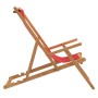 Silla de playa plegable de madera maciza de teca rojo de vidaXL, Sillas de jardín - Ref: Foro24-317700, Precio: 67,24 €, Desc...