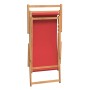 Silla de playa plegable de madera maciza de teca rojo de vidaXL, Sillas de jardín - Ref: Foro24-317700, Precio: 67,24 €, Desc...