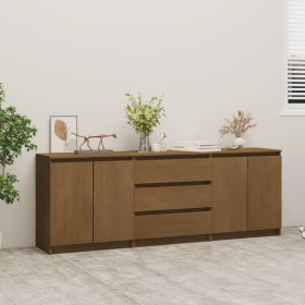 Honey brown auxiliary cabinet solid pine wood 180x36x65 cm by vidaXL, Lockers and storage cabinets - Ref: Foro24-3094296, Pri...