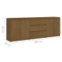 Armario auxiliar marrón miel madera maciza de pino 180x36x65 cm de vidaXL, Taquillas y armarios de almacenamiento - Ref: Foro...