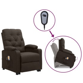 Silla de masaje elevable de tela marrón oscuro de vidaXL, Sillones de masaje eléctricos - Ref: Foro24-3093492, Precio: 280,99...