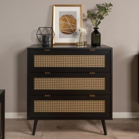 Finori Vienna Chest of Drawers 03A black and rattan effect by Finori, Drawers - Ref: Foro24-441194, Price: 202,99 €, Discount: %