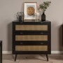 Finori Vienna Chest of Drawers 03A black and rattan effect by Finori, Drawers - Ref: Foro24-441194, Price: 202,14 €, Discount: %