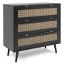 Finori Vienna Chest of Drawers 03A black and rattan effect by Finori, Drawers - Ref: Foro24-441194, Price: 202,14 €, Discount: %