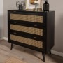 Finori Vienna Chest of Drawers 03A black and rattan effect by Finori, Drawers - Ref: Foro24-441194, Price: 202,14 €, Discount: %