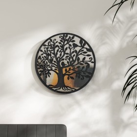 Black round iron mirror for indoor use 60x2.5 cm by vidaXL, Mirrors - Ref: Foro24-3093542, Price: 95,99 €, Discount: %