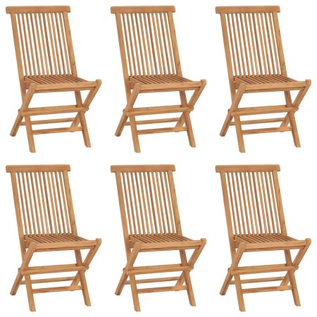 Klappbare Gartenstühle 6 Stück aus massivem Teakholz von vidaXL, Gartenstühle - Ref: Foro24-3096591, Preis: 295,47 €, Rabatt: %