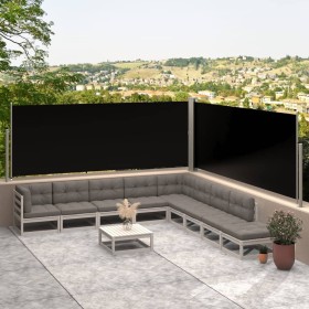 Schwarze einziehbare Seitenmarkise 117x600 cm von vidaXL, Sonnenschirme - Ref: Foro24-317982, Preis: 87,95 €, Rabatt: %