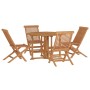 Set de comedor de jardín plegable 5 pzas madera maciza de teca de vidaXL, Conjuntos de jardín - Ref: Foro24-3096573, Precio: ...