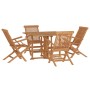 Folding garden dining set 5 pieces solid teak wood by vidaXL, Garden sets - Ref: Foro24-3096576, Price: 598,38 €, Discount: %