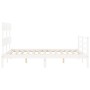 White solid wood bed frame with headboard 140x190 cm by vidaXL, Beds and slatted bases - Ref: Foro24-3195072, Price: 126,45 €...