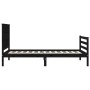 Bed frame with black solid wood headboard 100x200 cm by vidaXL, Beds and slatted bases - Ref: Foro24-3194240, Price: 126,13 €...