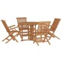 Set de comedor de jardín plegable 5 pzas madera maciza de teca de vidaXL, Conjuntos de jardín - Ref: Foro24-3096574, Precio: ...