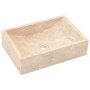 Tocador de baño madera maciza de teca con lavabos mármol crema de vidaXL, Tocadores de baño - Ref: Foro24-3096585, Precio: 50...