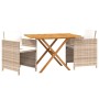 Set de comedor de jardín 3 piezas con cojines beige de vidaXL, Conjuntos de jardín - Ref: Foro24-3094300, Precio: 229,96 €, D...